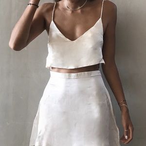 Brand new, never worn silk crop top
